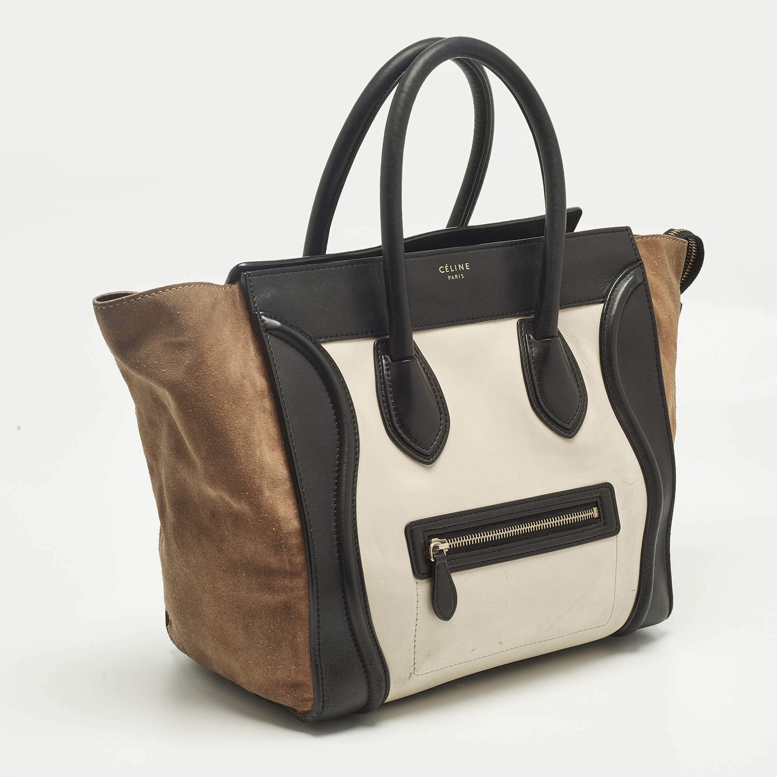 Celine Luggage Multicolor Leather and Suede Tote Bag