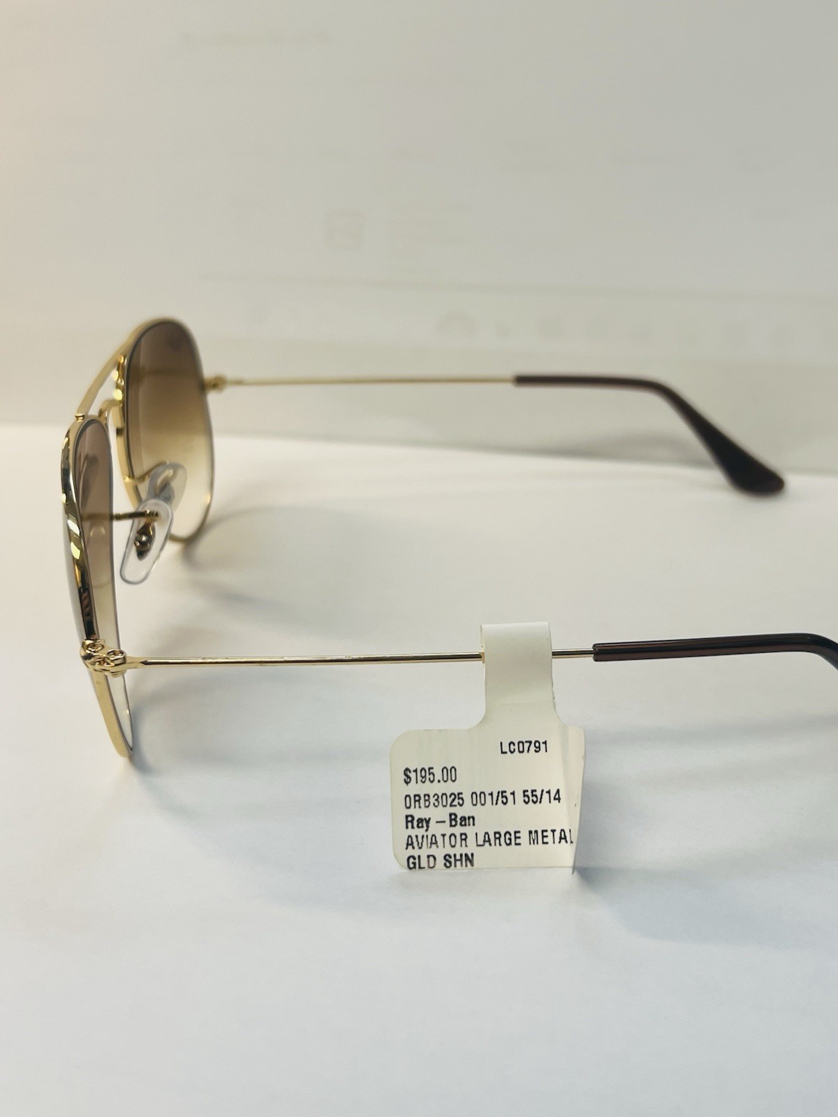 Ray Ban Cockpit Light Brown Gradient Aviator Unisex Sunglasses RB3025 001/51 55