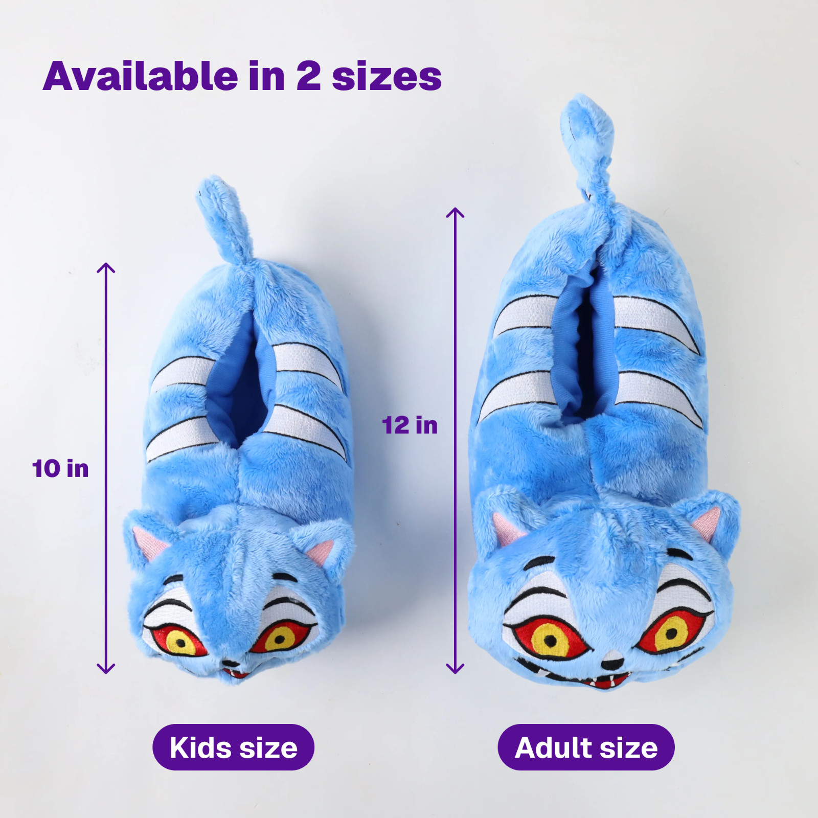 Derpy Blue Tiger Minhwa Plush Slippers (Youth and Adult Sizes)
