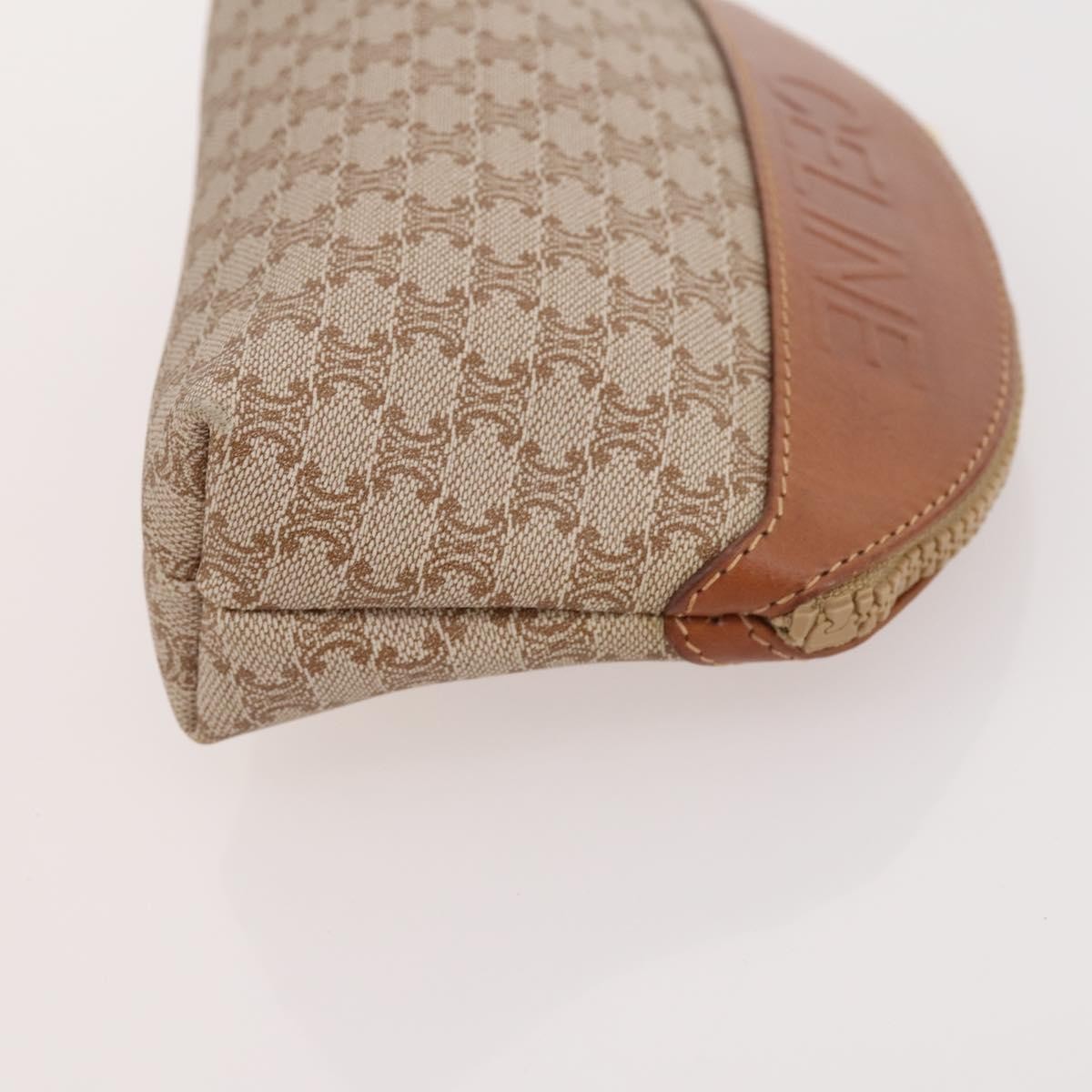 CELINE Macadam Canvas C Macadam Canvas Pouch PVC 3 Set Beige Brown Auth fm5234