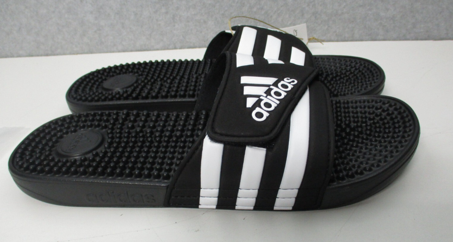 Adidas Adissage Sandals Slides Black/White Mens Sz 10 Womens Sz 11