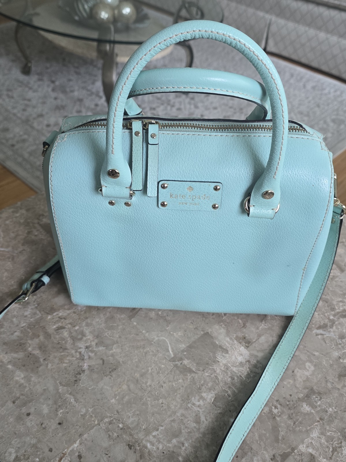 KATE SPADE “Tiffany Blue” Leather Satchel Purse