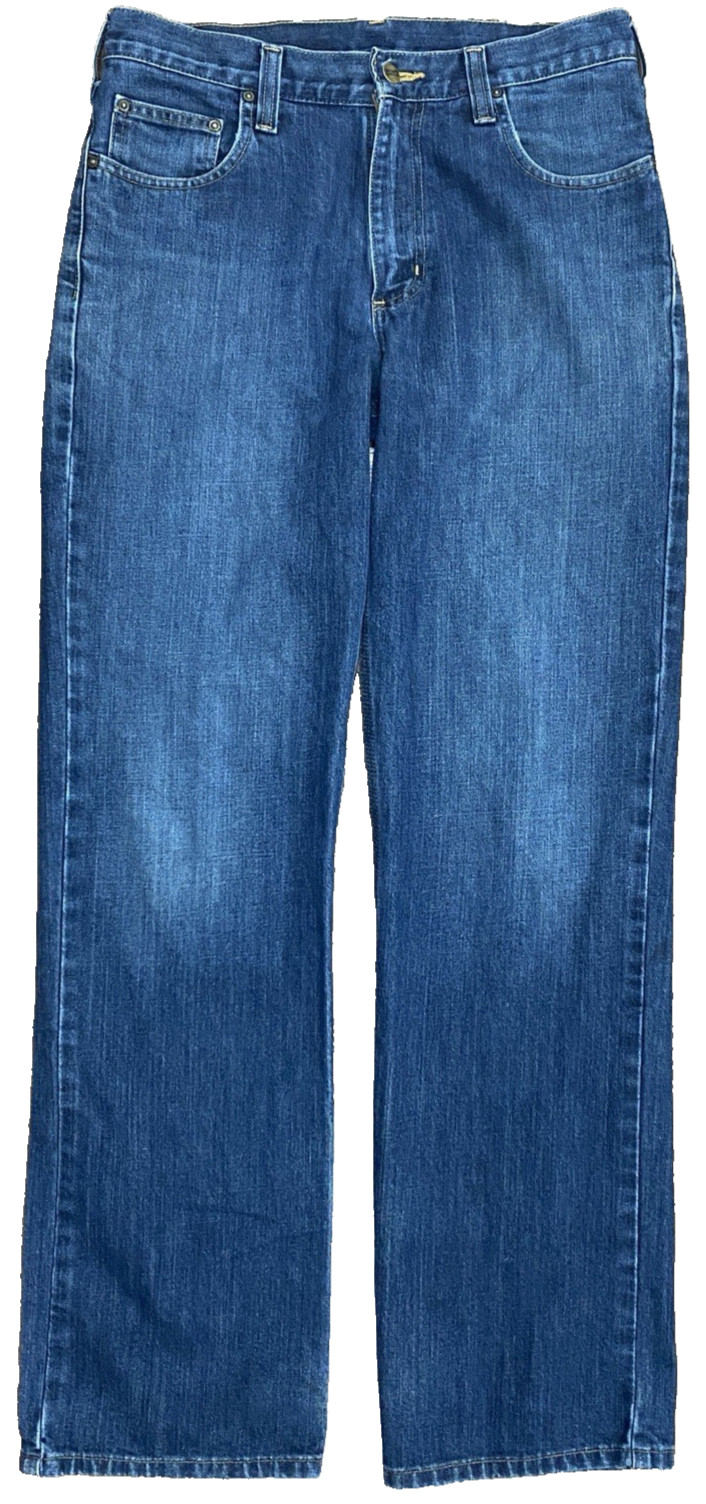 Carhartt Relaxed Fit Jeans Mens 31×32 Blue Denim Triple Stitch Workwear Pants