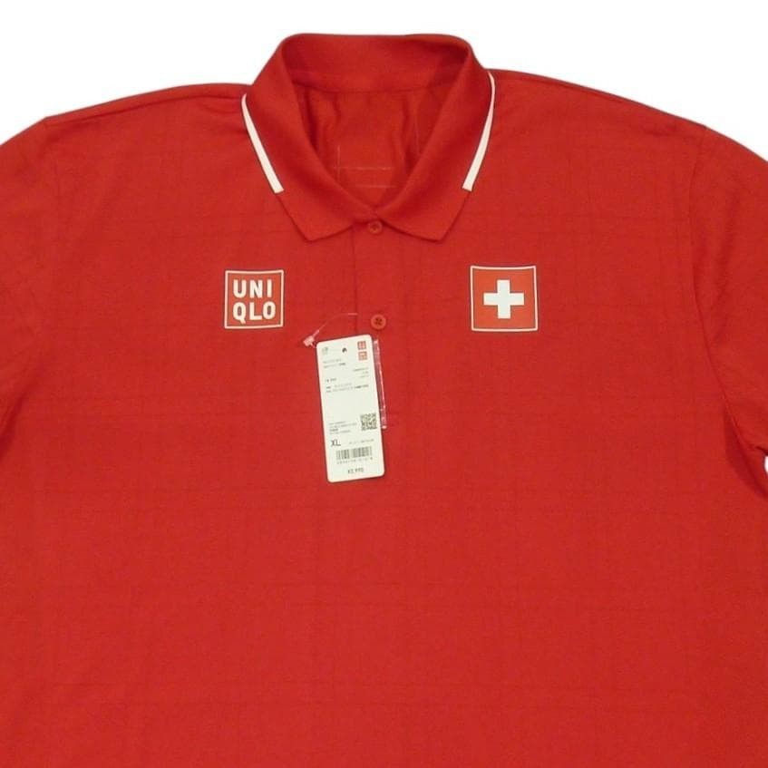 UNIQLO Roger Federer Model RF Dry EX Polo Shirt Red XL Size Tokyo Olympics