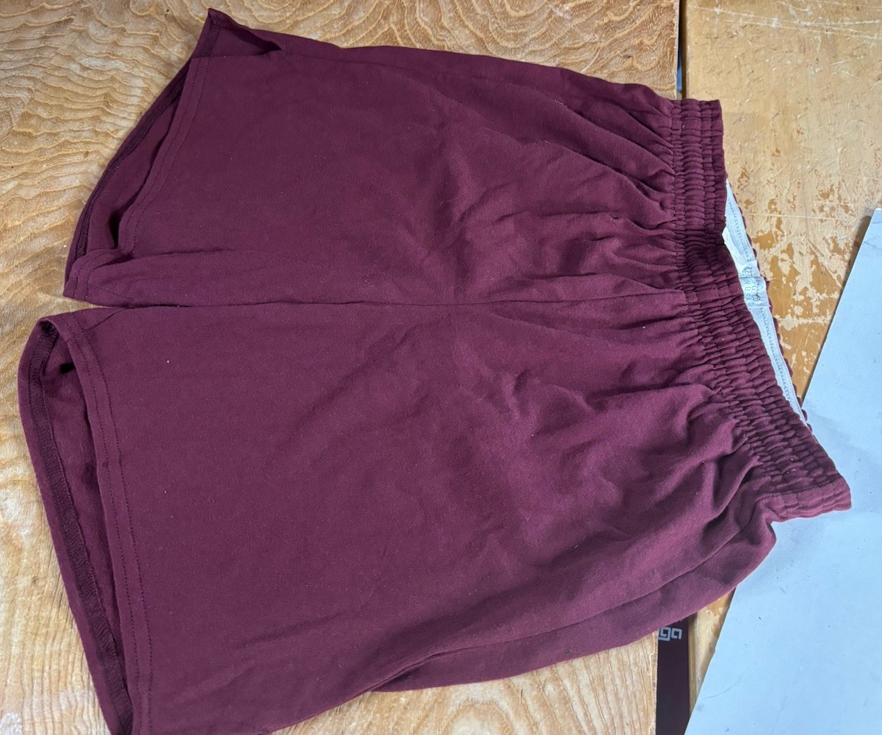 New Vtg 80s USA Burgundy Gym Athletic 5.5” Shorts tag M Fit S 28-30 Unisex