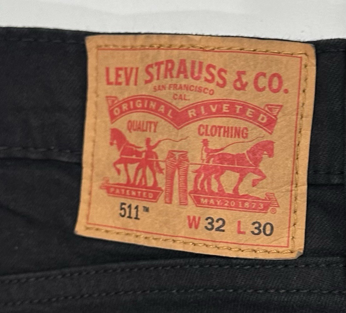Levi’s 511 Men’s Slim Fit Stretch Sits Below Waist Jeans, Black, Size 32X30
