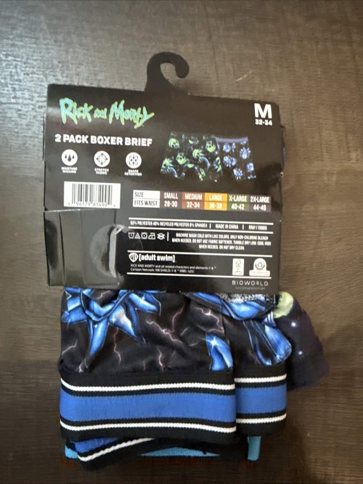 RICK & MORTY BOXER BRIEFS M(32-34) 2 PAIRS. NEW