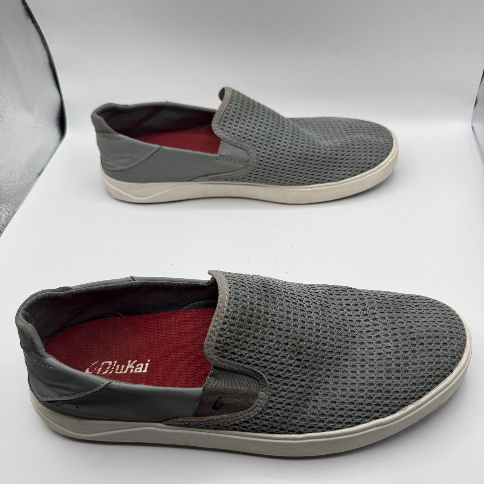 OluKai Nohea Mesh Slip On Sneakers Charcoal Grey Mens Casual Shoes 10188-4848