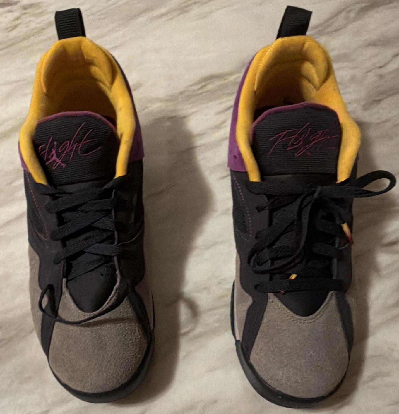 Nike Jordan MVP 92 Low Top Lace-Up Athletic Sneakers Black/Gray/Purple/Yellow