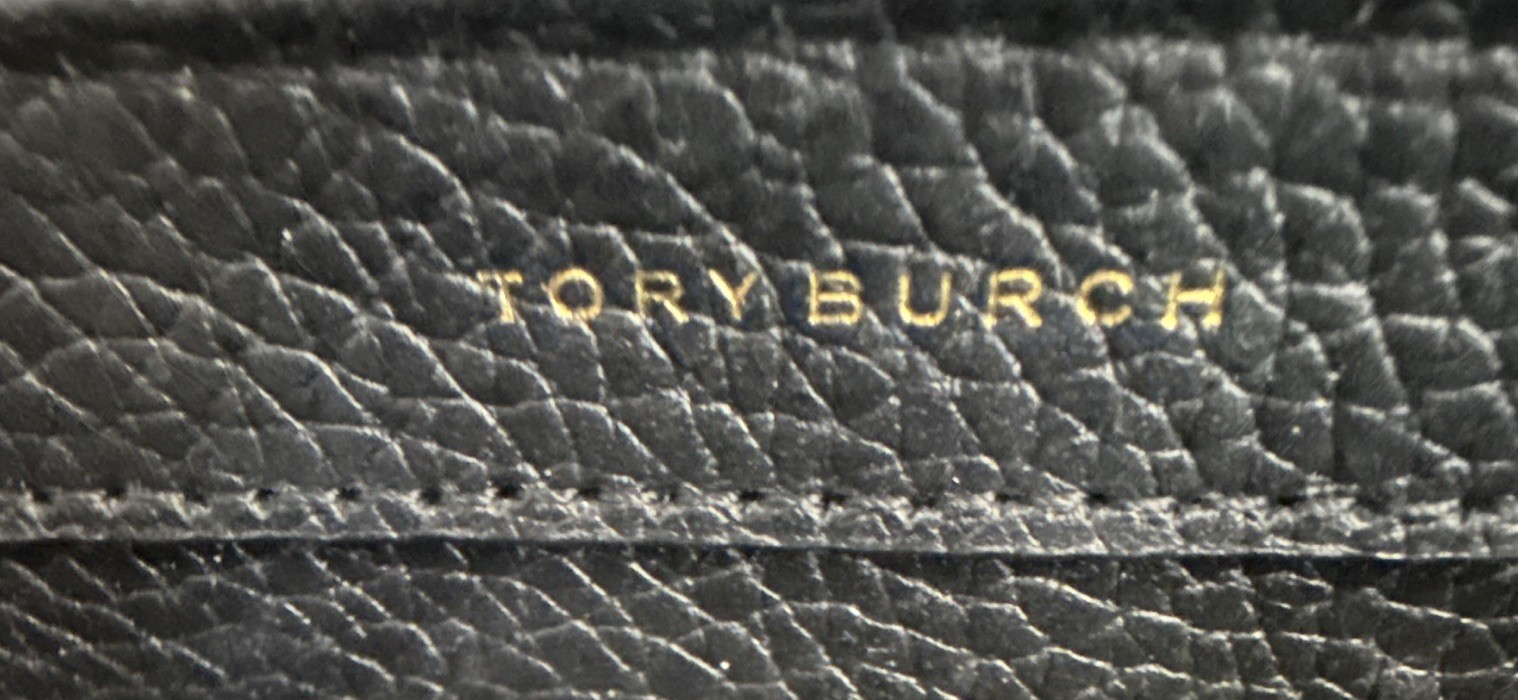 Tory Burch Black Pebbled Crossbody Bag Gold Chain Strap detachable Zip Logo
