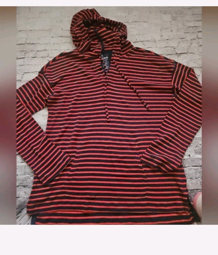 Gap The Octavia Women’s Size Xl Navy Stripe Waffle Hoodie Shirt Euc