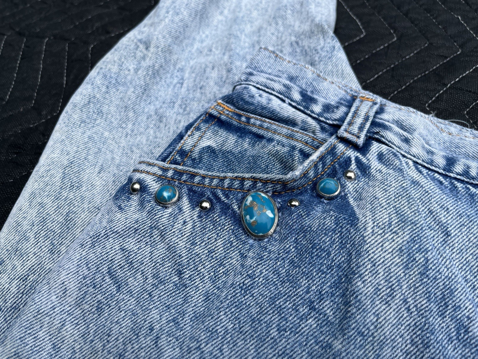 No Excuses Jeans Womens 14 Blue Acid Wash Denim Tapered High Rise Vintage USA