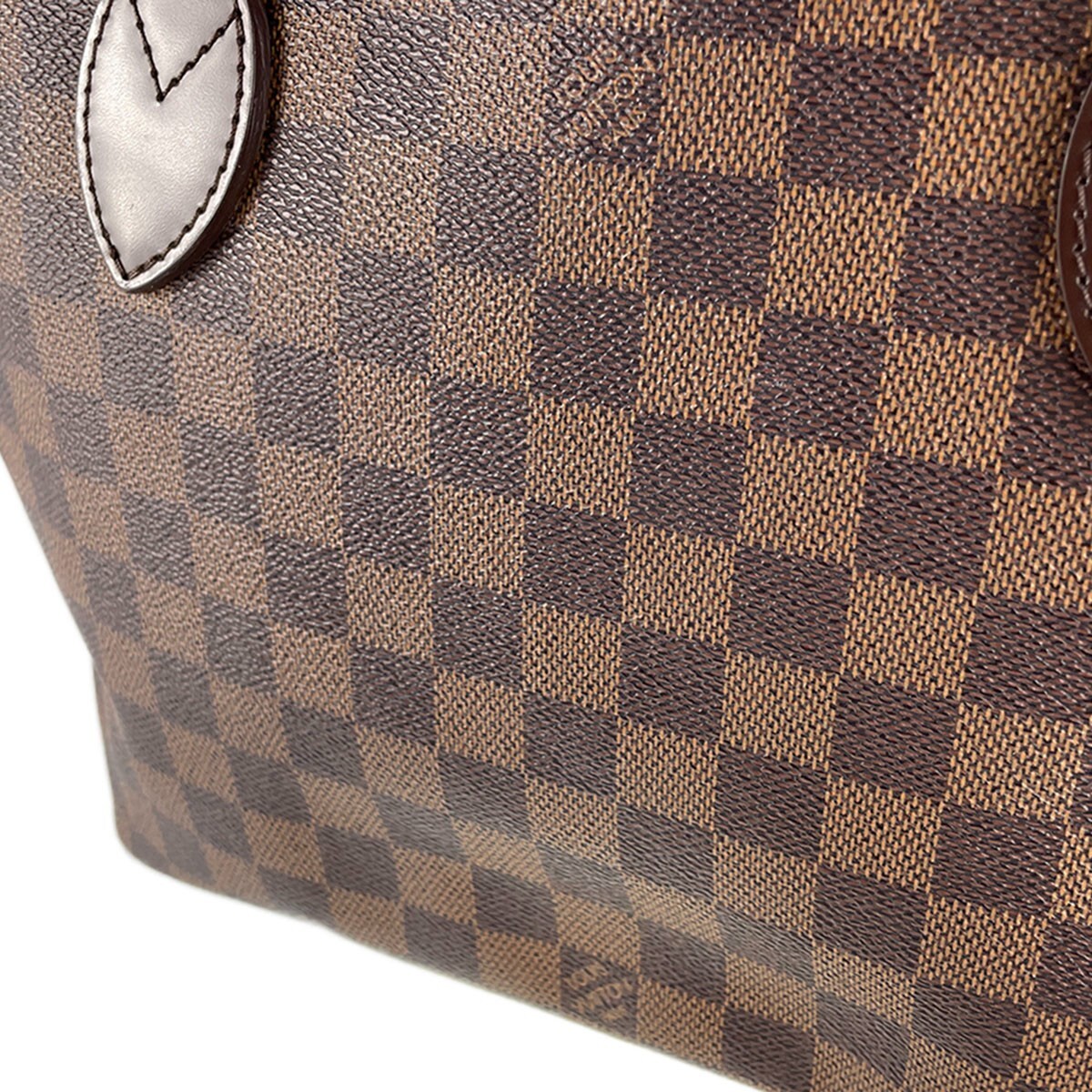 Louis Vuitton Damier Neverfull PM Leather Fabric Brown Tote bag 4104