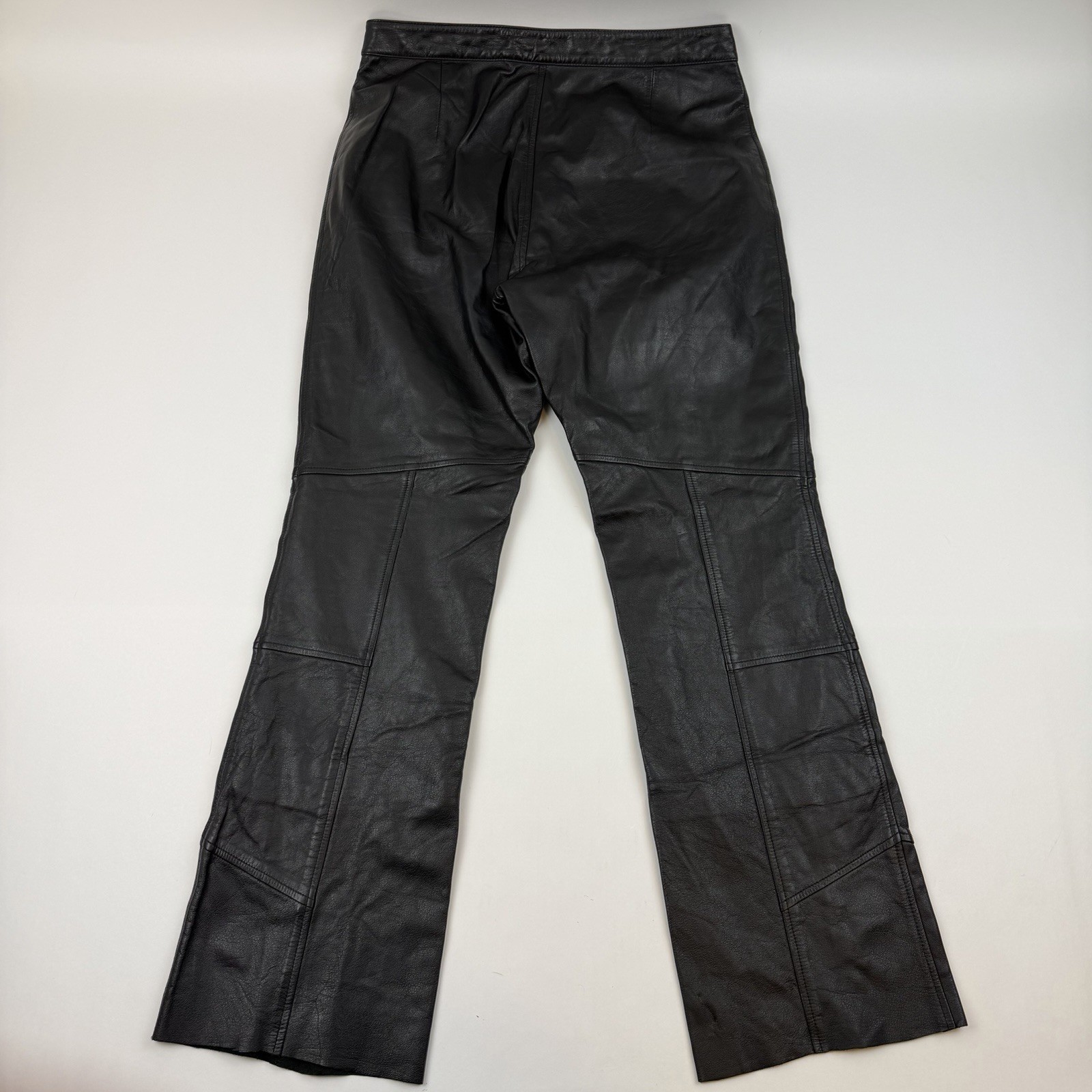 Harley Davidson Leather Pants 38 / 10 W Black Genuine Biker Western Women *READ