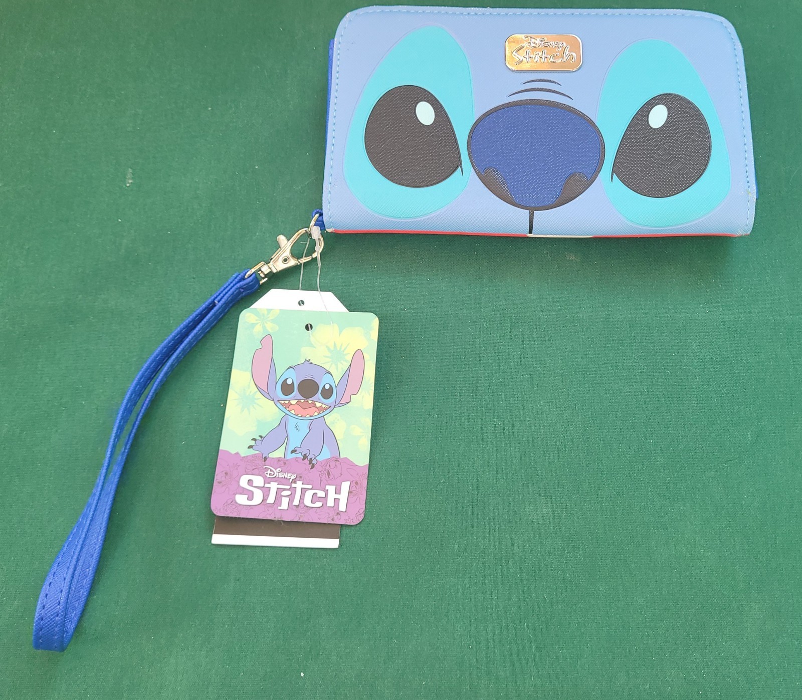 Bioworld The Stitch And Flowers Screen Printed Tech Wallet Wristlet New With Tag