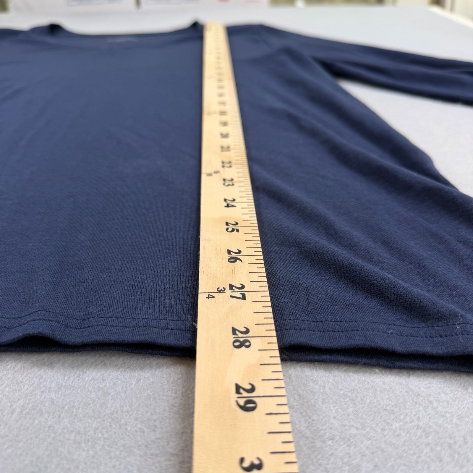Eddie Bauer Womens XXL Navy Blue V-Neck Long Sleeve Cotton Modal T-Shirt Top