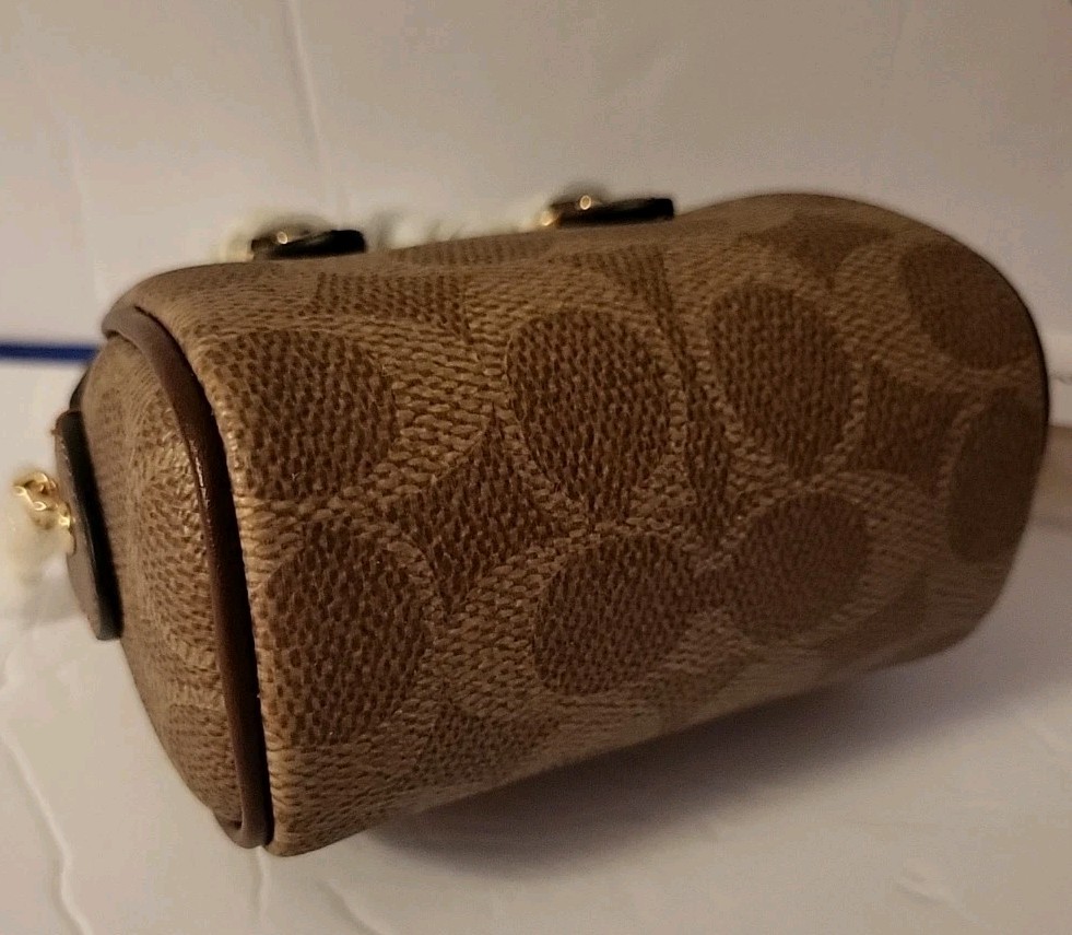 Coach Mini Rowan Bag Charm Brown N Tan NWT