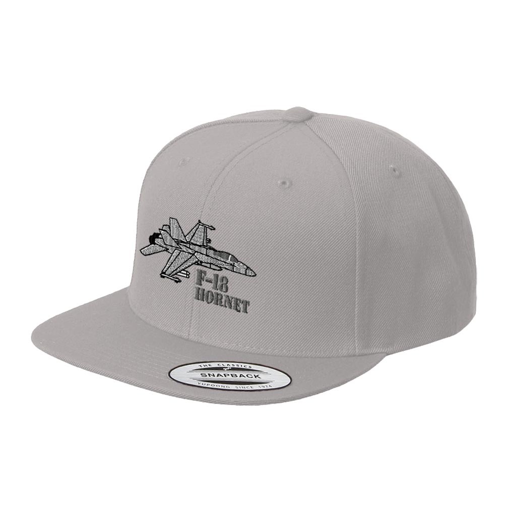 F-18 Hornet Aircraft Name Embroidered Flat Visor Snapback Hat