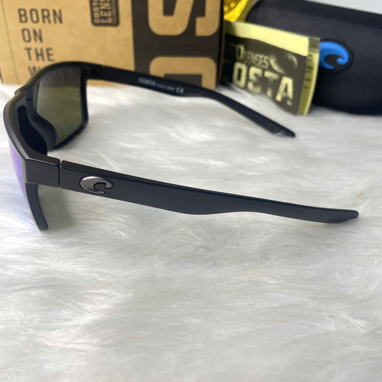 HOT Costa Del Mar Rincon Sunglasses Black Frame Blue Mirror Lens 580P Polarized