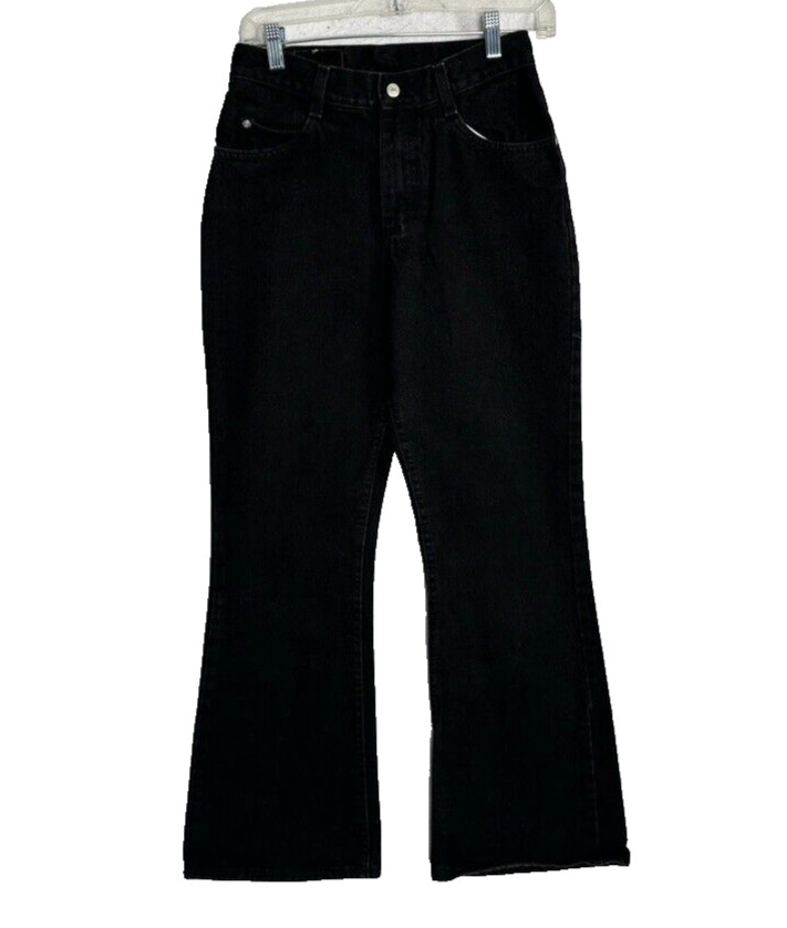VTG Wrangler Jeans Womens 16R Black Flare Western USA 80s 90s Union 26 x 28.5