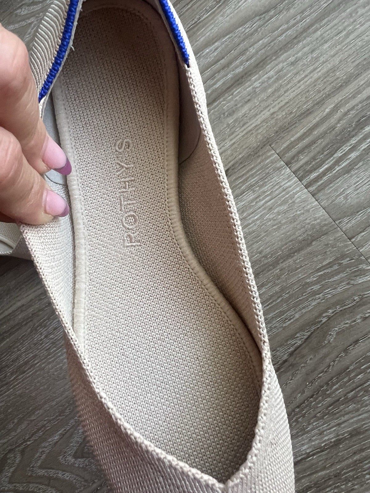 Rothy’s Women’s The Point Ballet Flat Flats Casual Natural Tan Beige sz 6.5