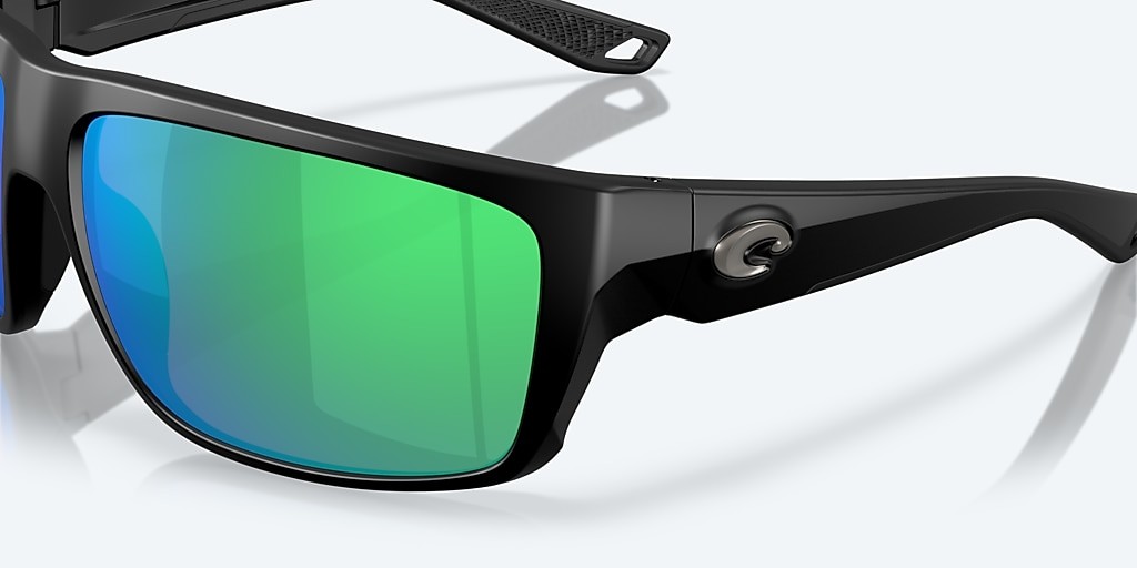 Costa Del Mar Fly Line Matte Black/Green Mirror 580P Polarized Men’s Sunglasses