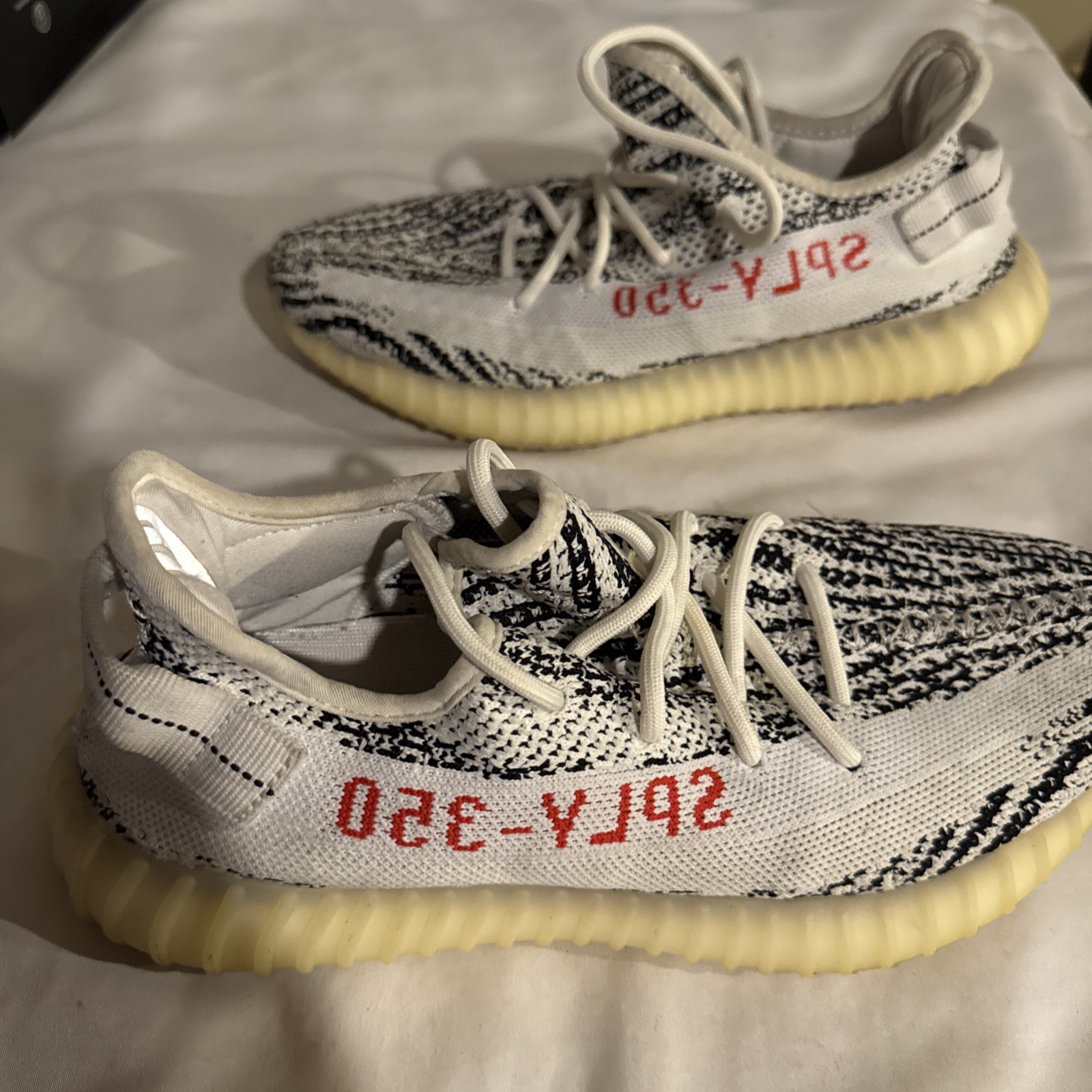 Adidas Yeezy Boost 350 V2 Zebra CP9654 Size 9.5 Og Tags White Black Red