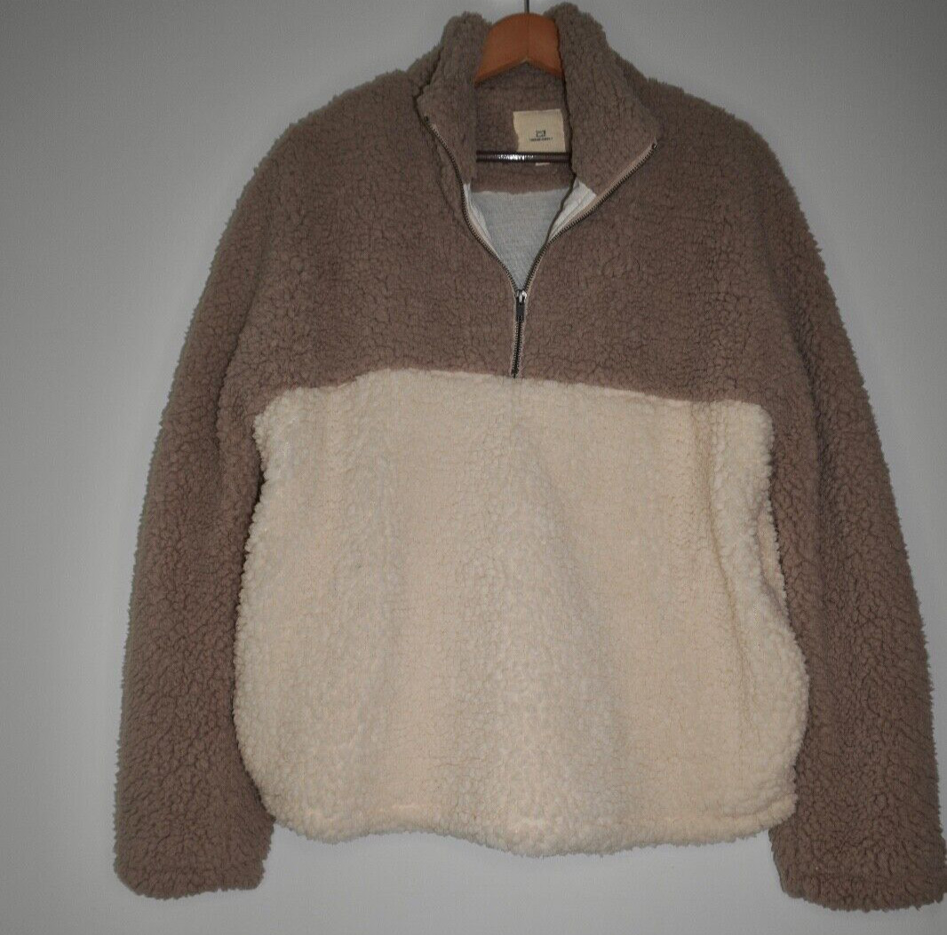 Thread + Supply Pale Mauve Milk Sherpa Half Zip Pullover XL Extremely Soft