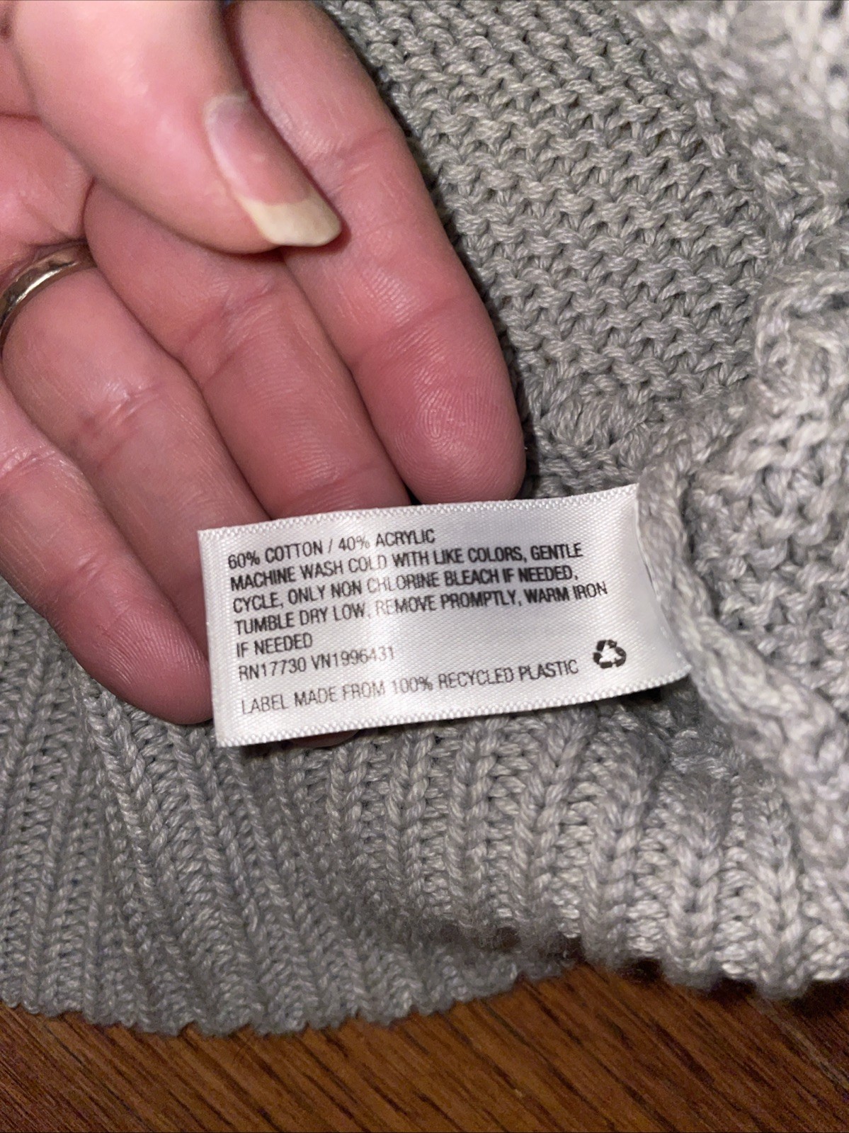 Universal Thread Cotton Acrylic Blend Gray Sweater Size Large Cottage Core