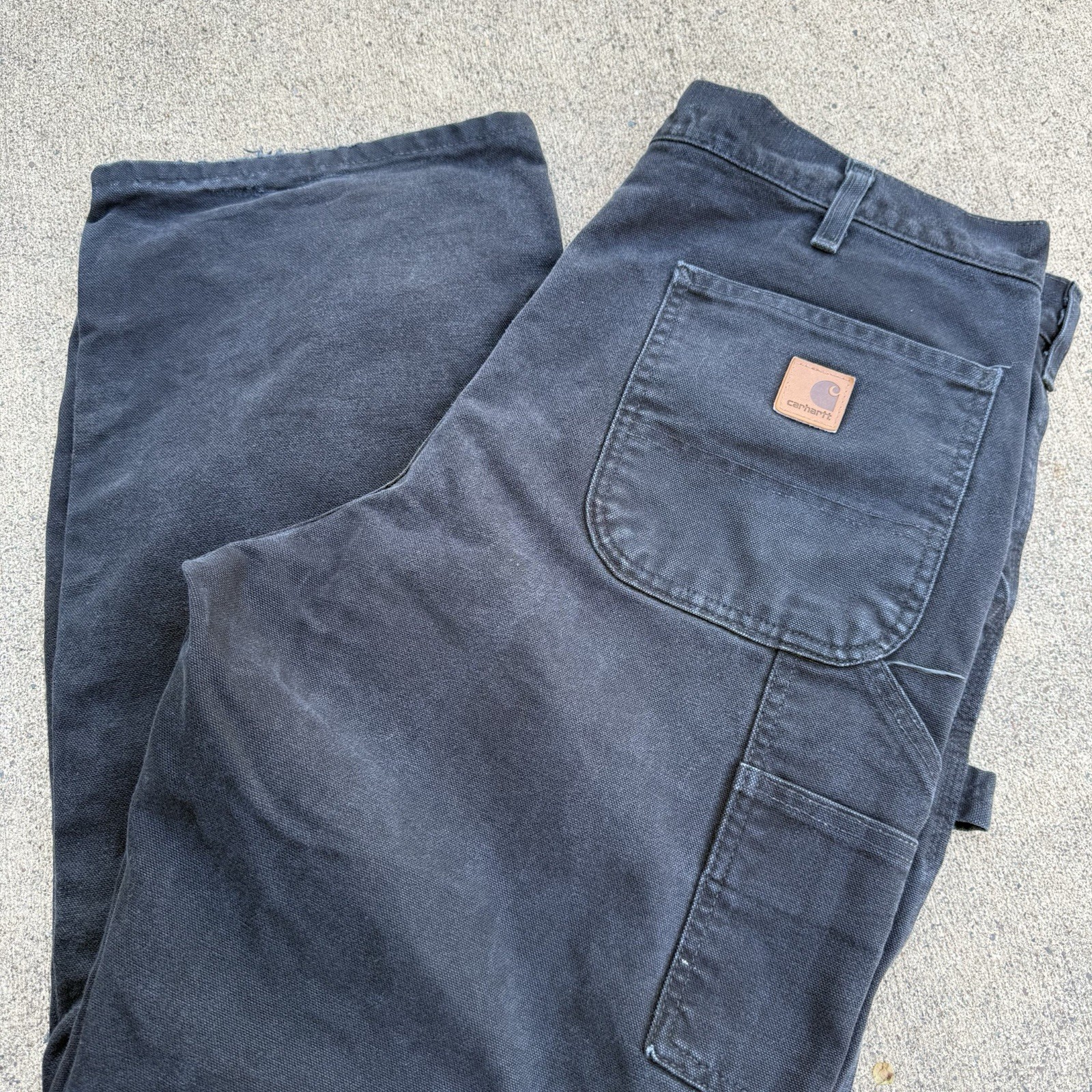 Carhartt Pants B11 BLK Men’s Size 36×32 Dungaree Fit Faded Distressed Y2K Style