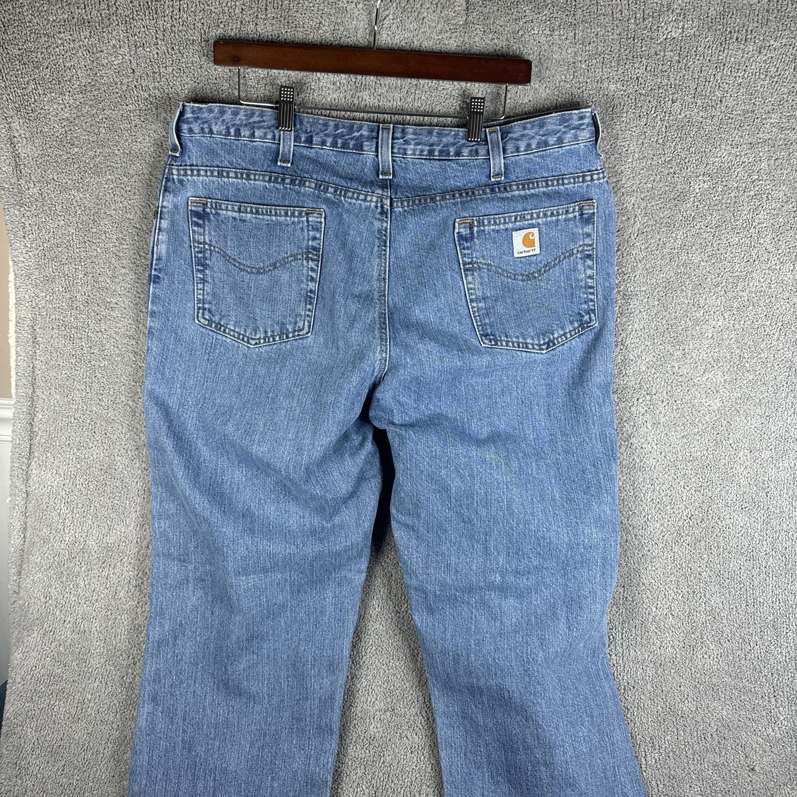 Carhartt Jeans Womens 18×30 Blue High Rise Relaxed Fit WB 160 AIO Denim Workwear