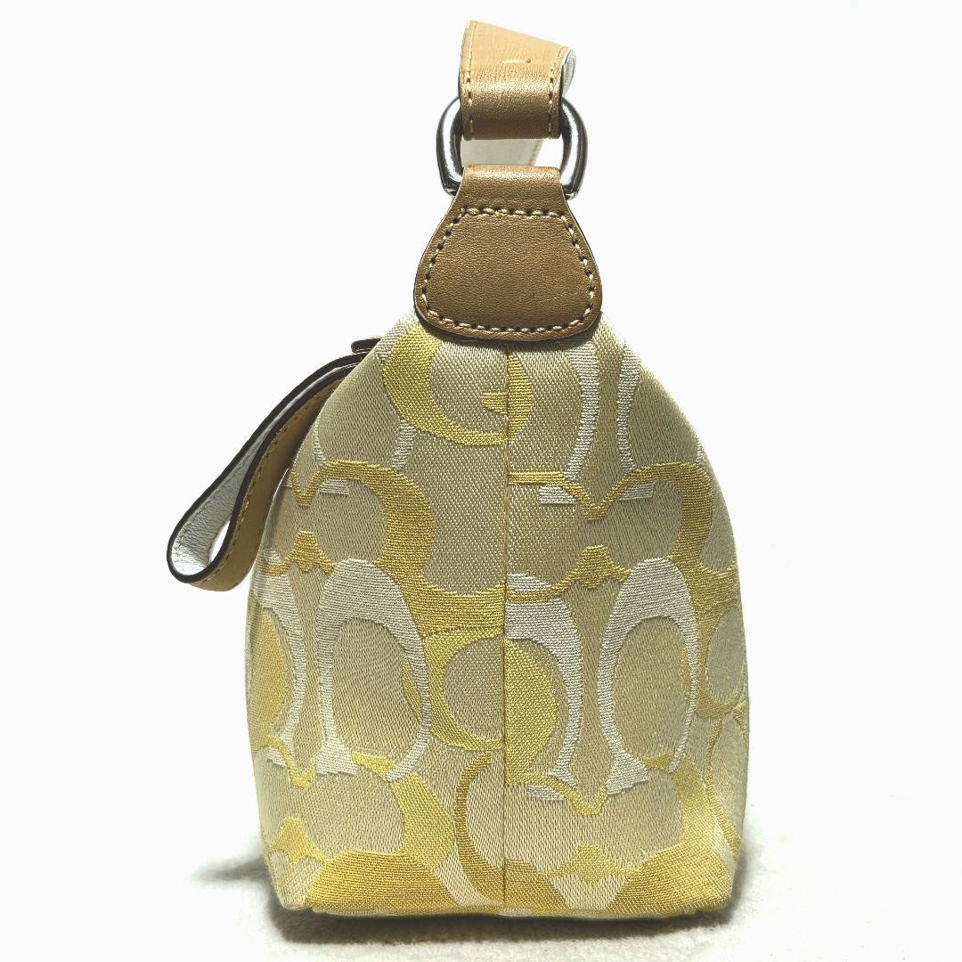 Coach Accessory Pouch Signature Yellow 6561 Rare Japan Excellent 0611372