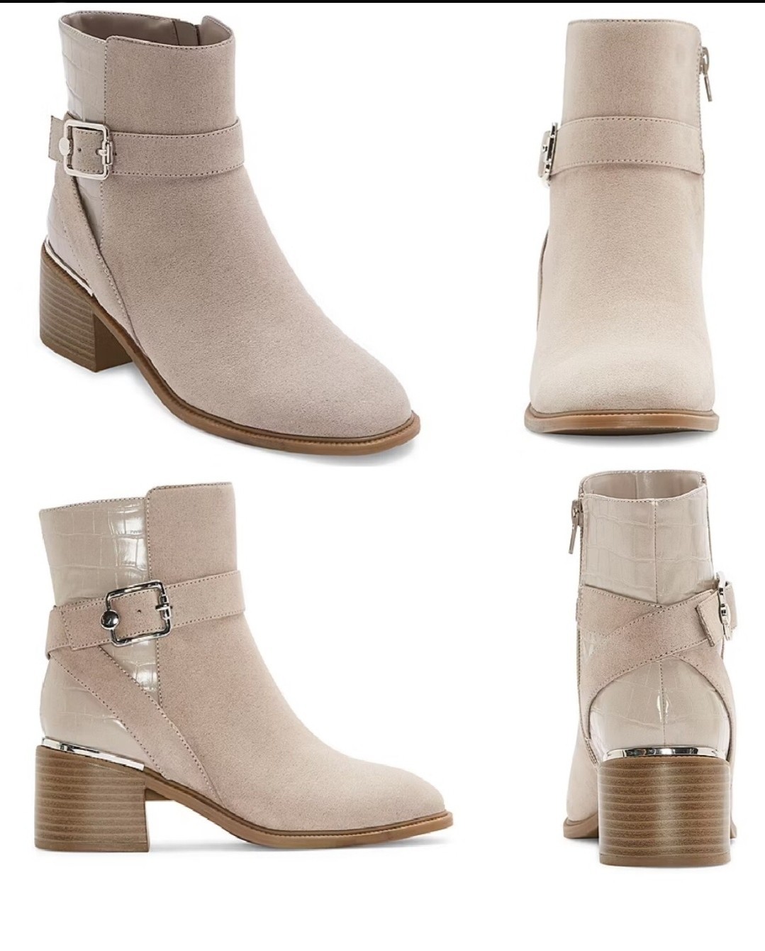 Liz Claiborne Ladies Emberly Stacked Heel Chelsea Beige Boots Size 9M, 9.5M, 10M