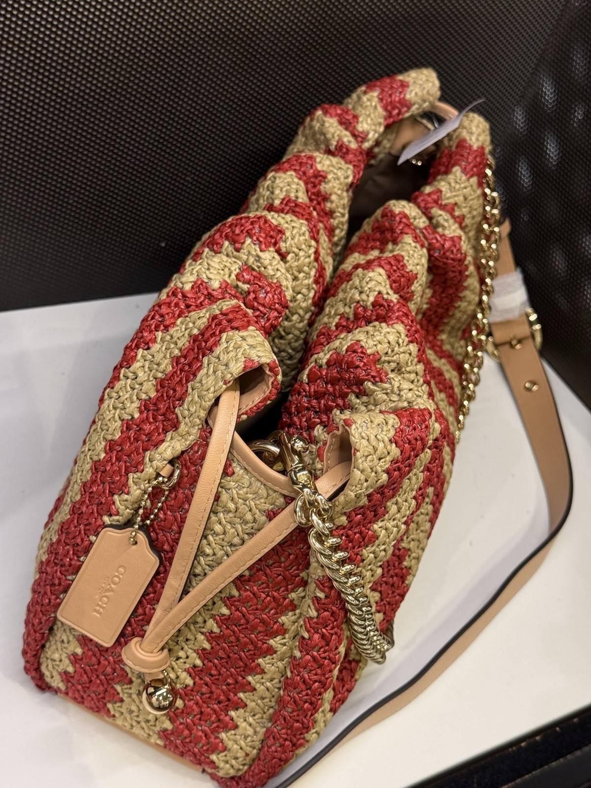 NWT coach Faye Large Shoulder Bag With Stripes