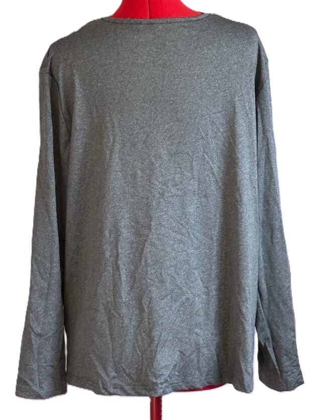 Loveu.Dear Button-Accent Long-Sleeve Top – Dark Gray – Size 1XL – New