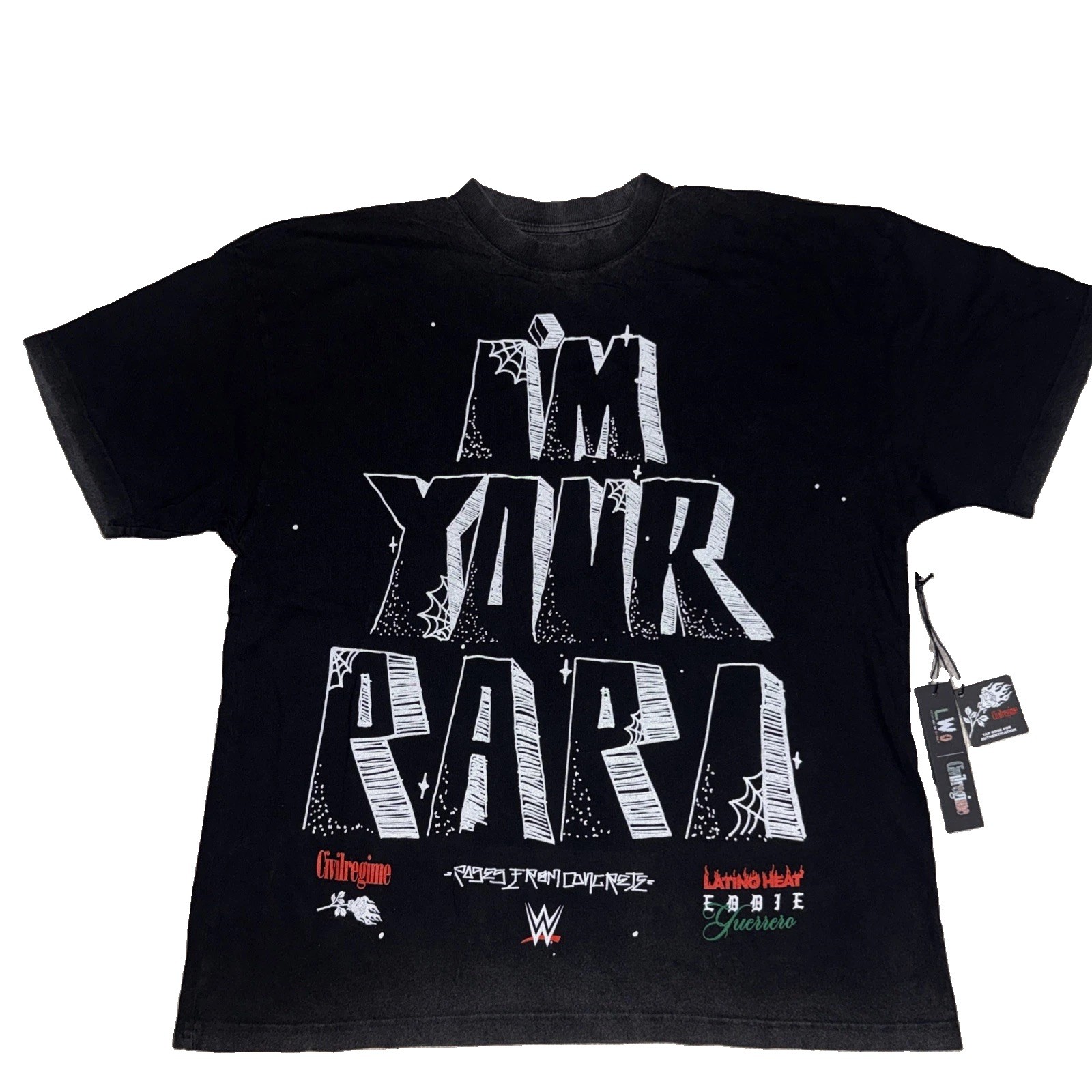 Civil Regime Eddie Guerrero “I’m Your Papi” Wrestling Shirt Black/White, Size L