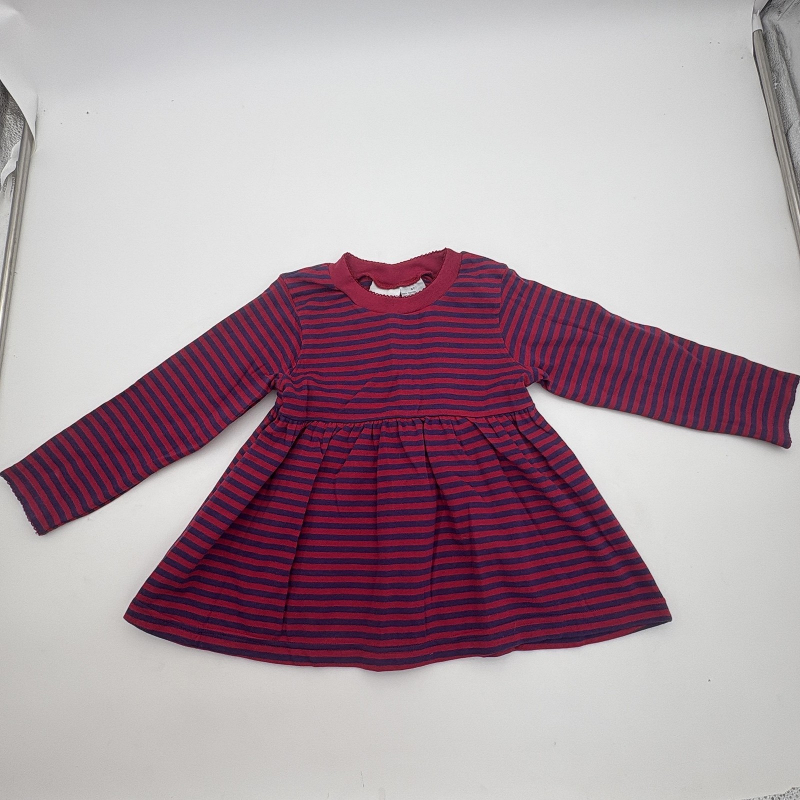J.G. Hook Dress Girls 4T Red Navy Stripe Long Sleeve Skater Jersey Knit