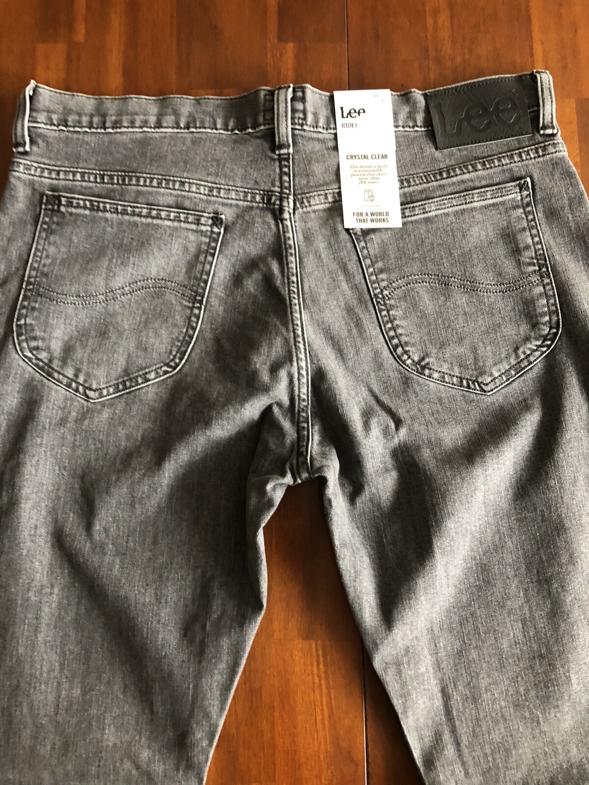 LEE Rider 33/32 Men Jeans Cotton Blend Stretch Slim Denim Washed (W33L32)$195