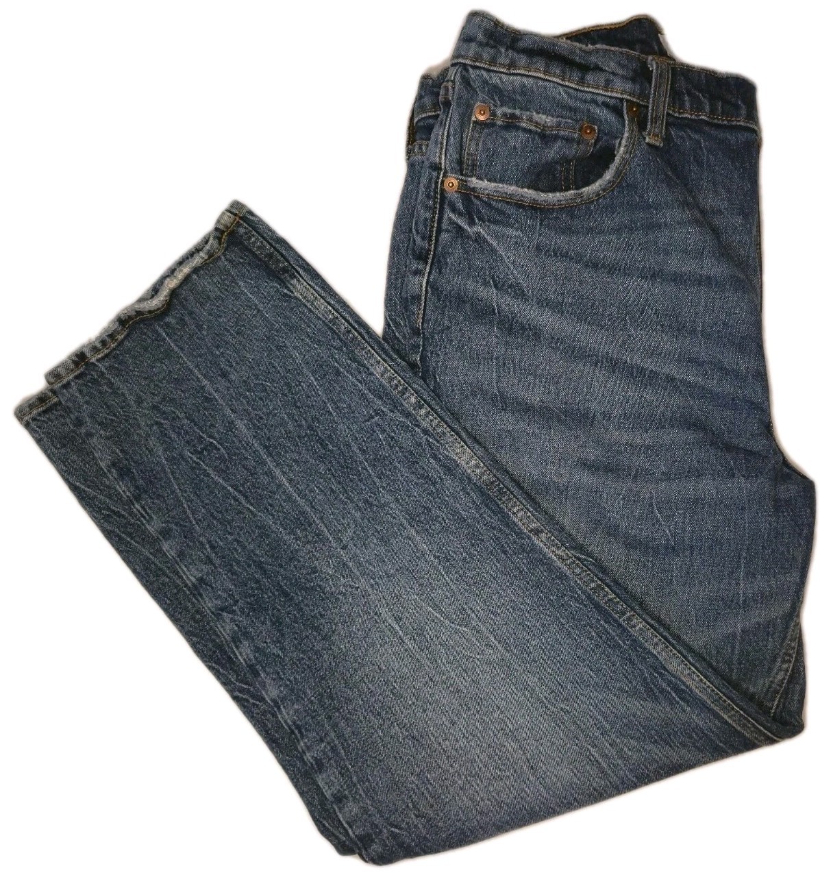 Abercrombie & Fitch Ultra High Rise 90s Straight Jeans 32 14 Short Medium Wash