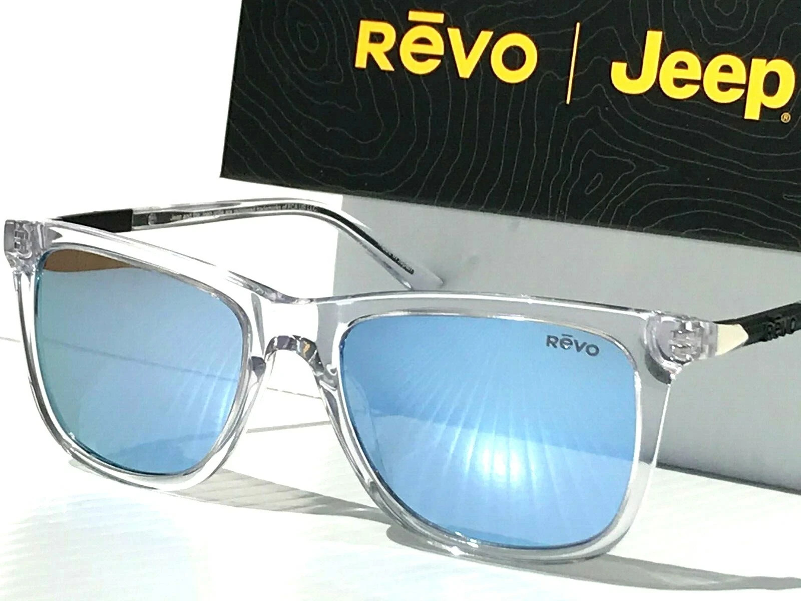 Revo Sunglasses JEEP COVE Clear Crystal Frame / Blue Water POLARIZED Lens RE1164