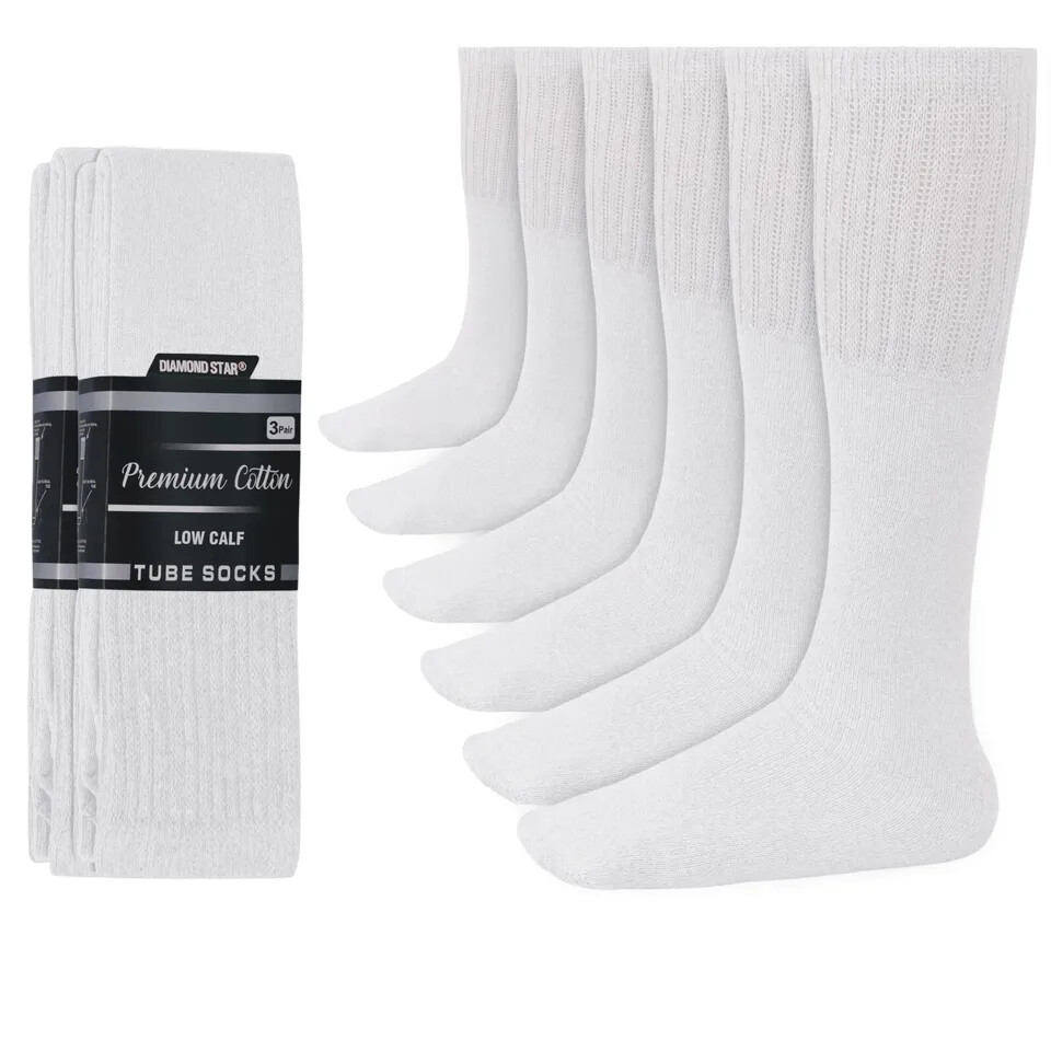 1-10 Dozen Wholesale Men Tube Socks Over the Calf Big&Tall Size 9-15 10-15 13-16