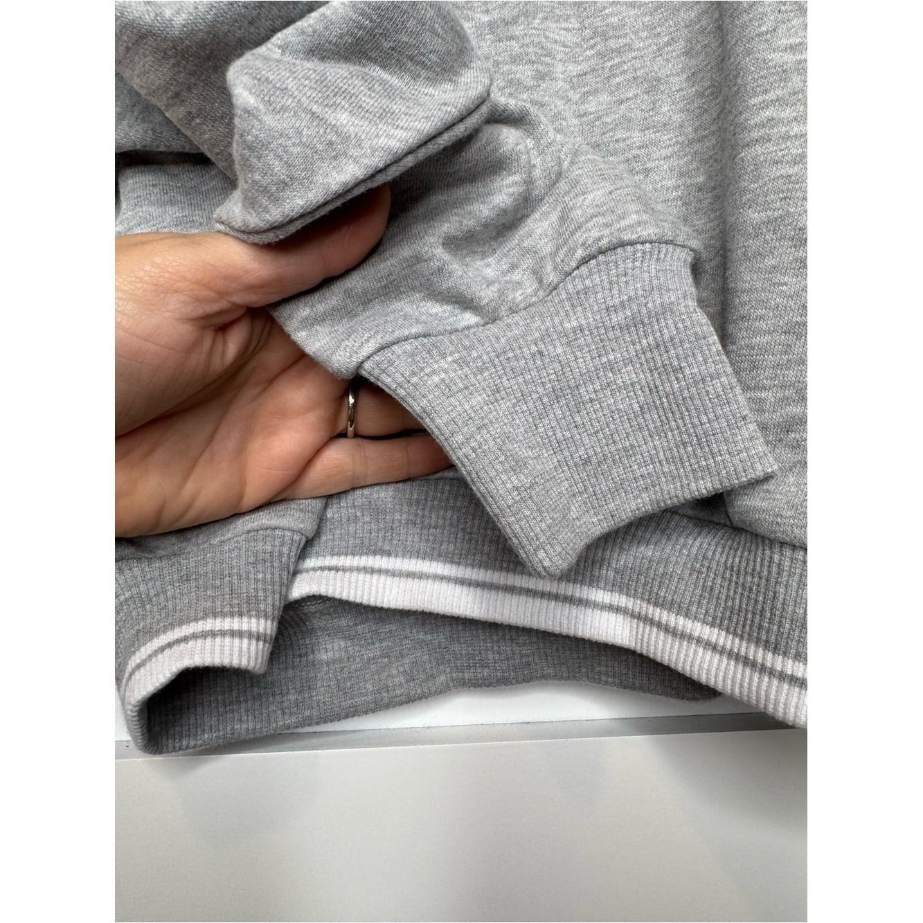 NWT girls Large 10/12 Converse Light Gray Quarter-Zip Pullover with Collar