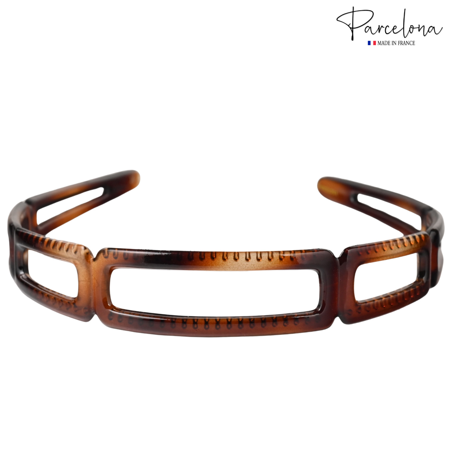 Parcelona Open Geometric Tortoise Acetate Headband French Lightweight Hairband