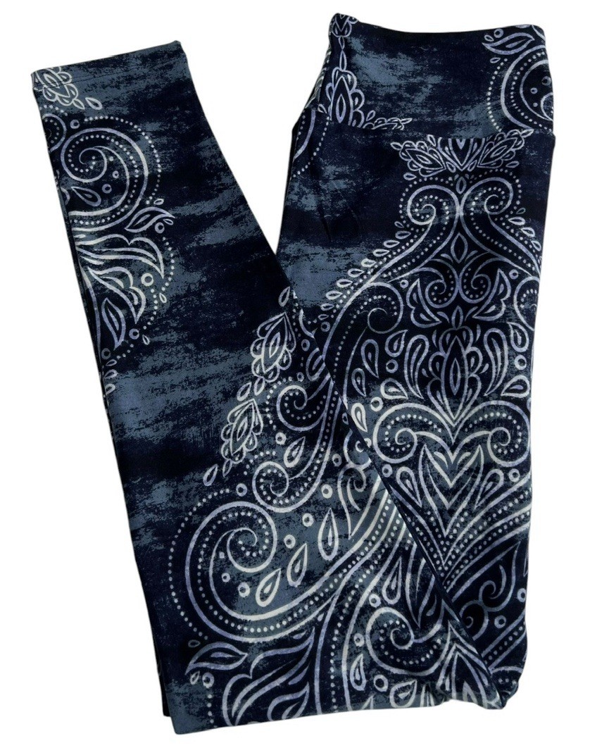 LuLaRoe Leggings OS One Size Unicorn Paisley BLUE Zen MANDALA Country Ships FAST