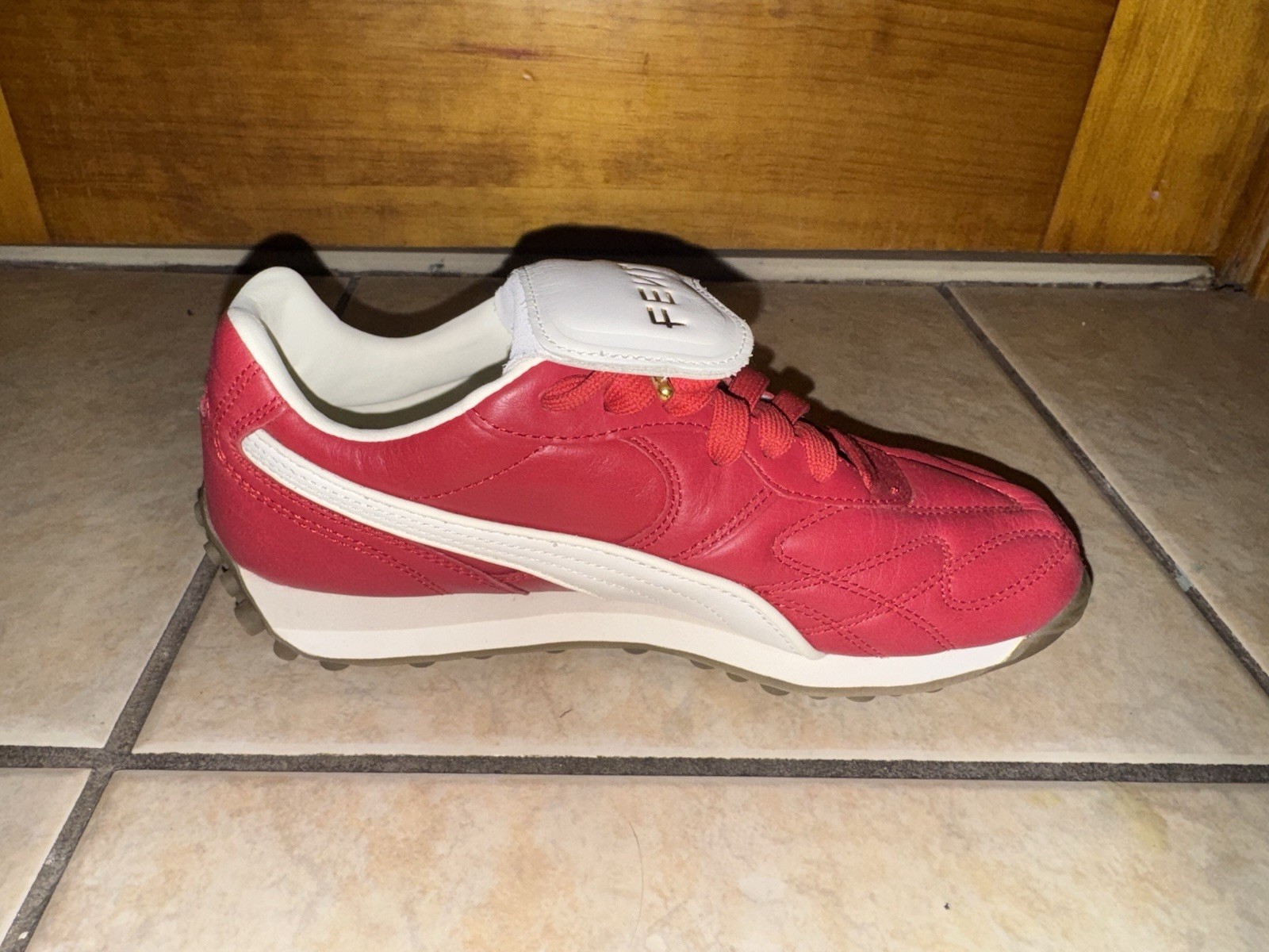 PUMA Fenty x Avanti VL Rihanna Club Red Leather Sneaker Womens Size 7 No Box