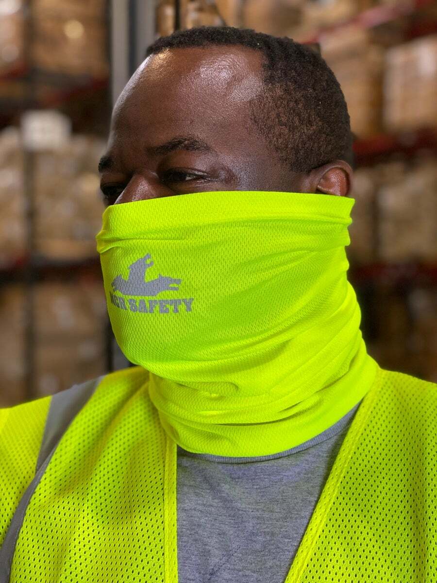 MCR Safety HVG8 Hi-Visibility Neck Gaiters Single Layer 100% Polyester Material