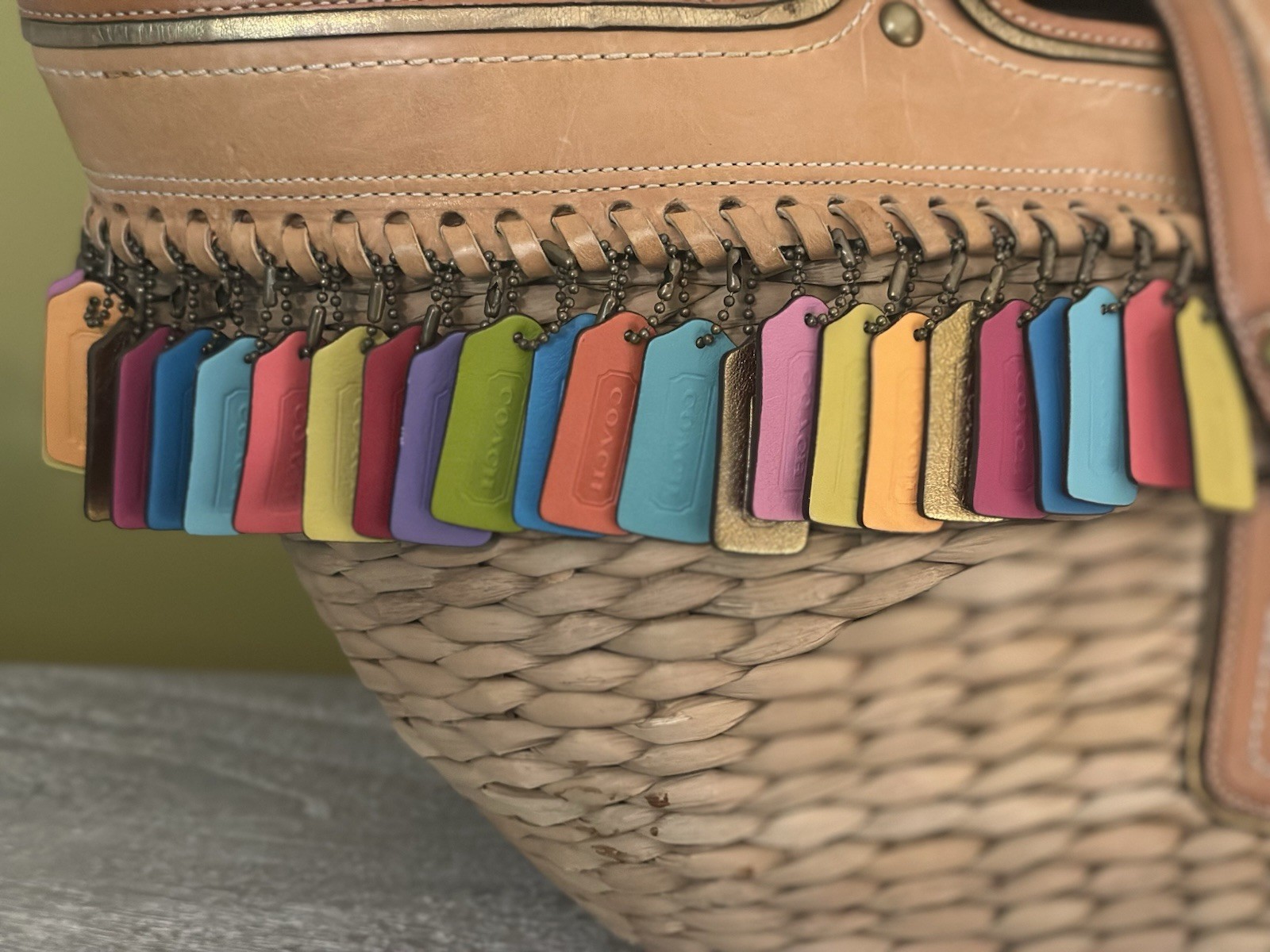 Coach Limited Edition Legacy “Lily” Straw Large Basket Bag
