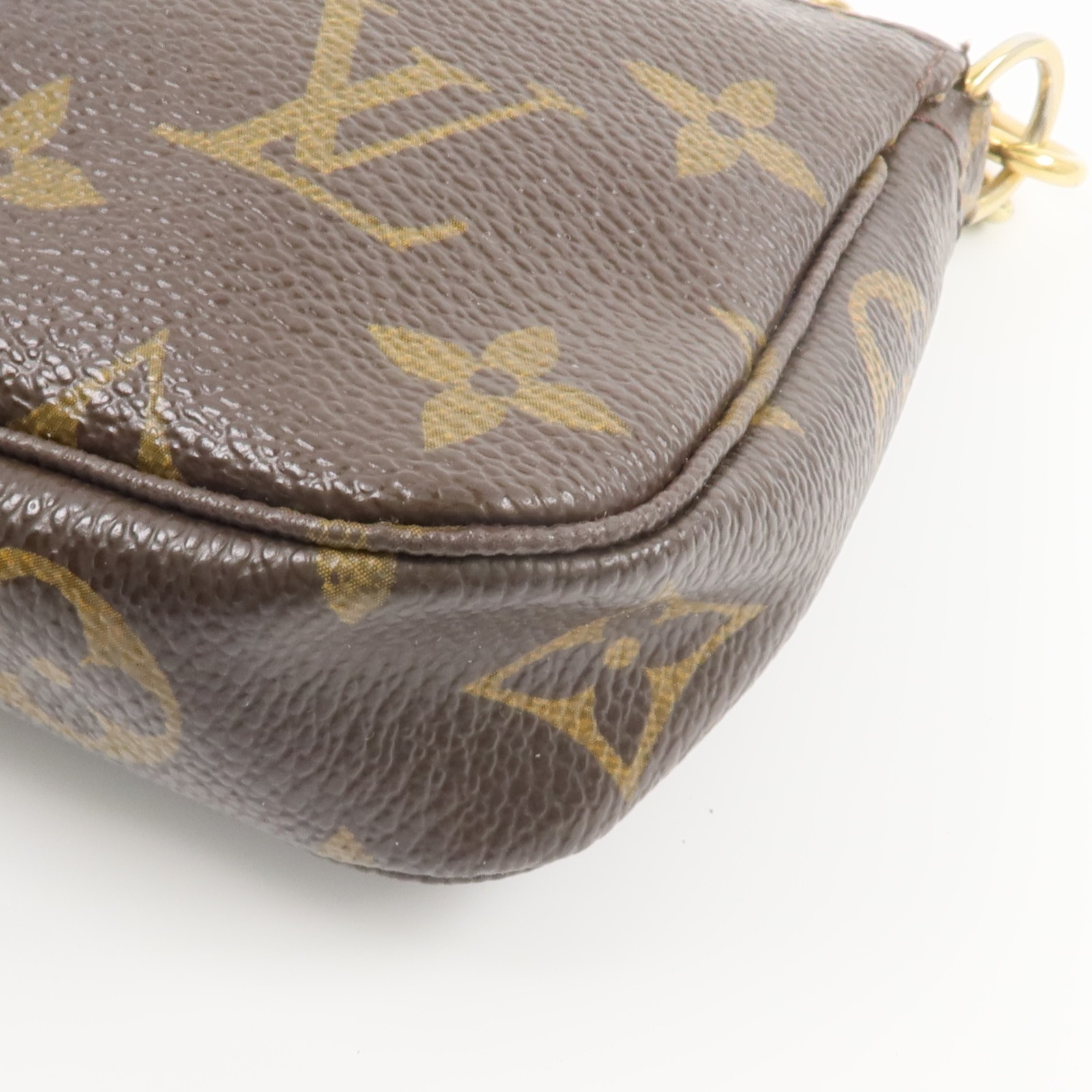 LOUIS VUITTON LV GHW Mini Pochette Accessoires Pouch Handbag M60153 Monogram