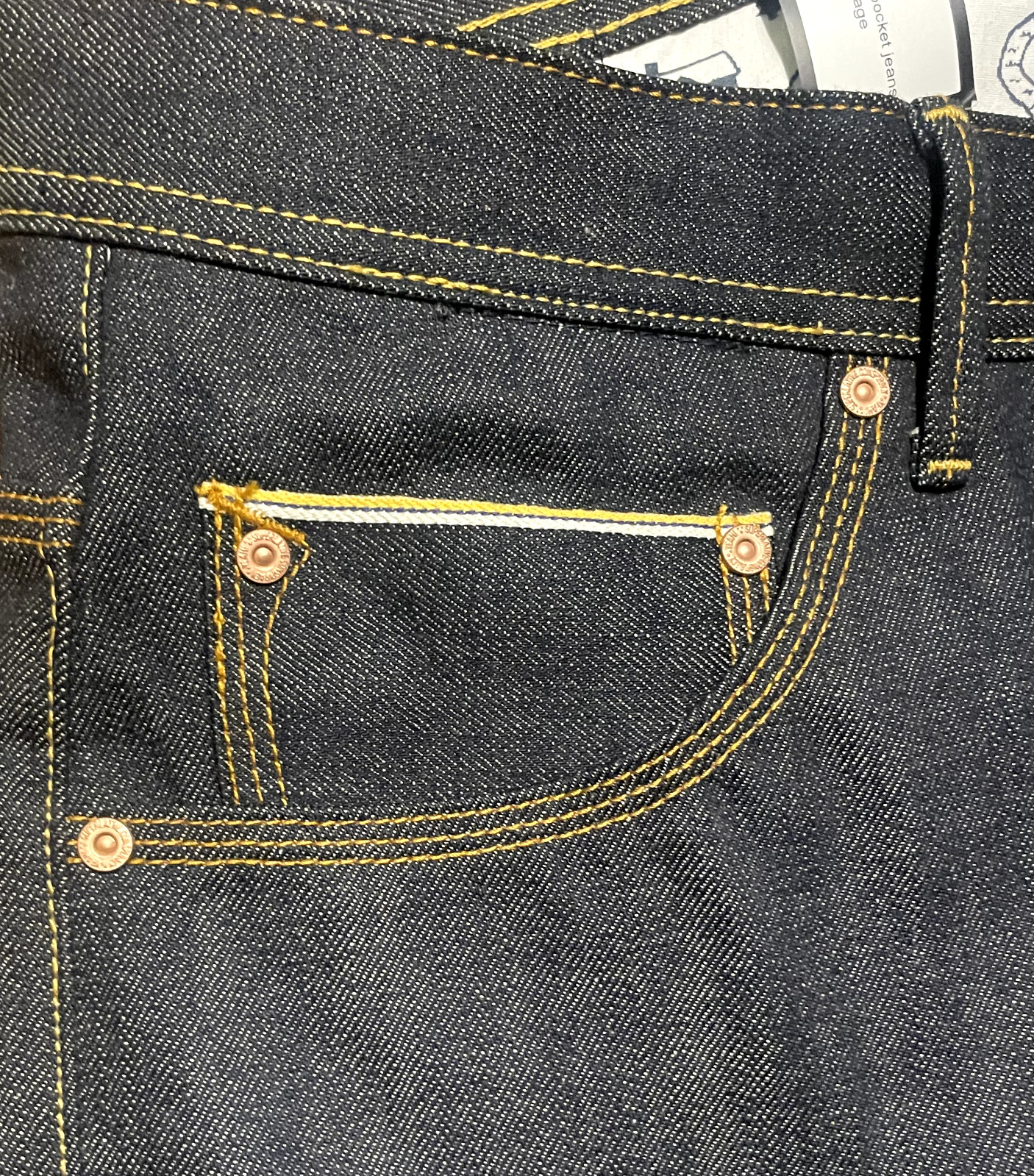 WeSC Esmund Japanese Selvedge Raw Denim 32/32 Mountain Print on inside RARE