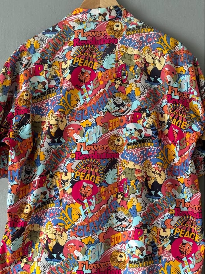 Hysteric Glamour Japan Shirt All-Over Print Cotton Flap Pockets Rare
